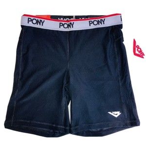 Pony Spandex Tight Shorts Black Woman's Size M Athletic Yoga Training Sports